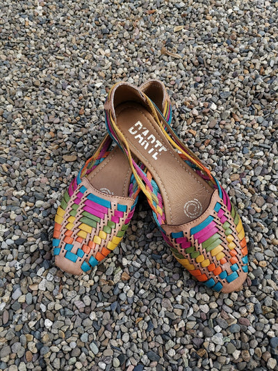 Huarache Vintage Hippie Multicolor Sandal Colorful Mexican Leather Huarachese Vintage ~ Mexican Style