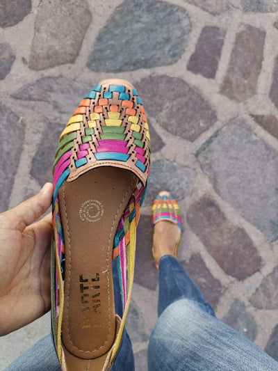 Huarache Vintage Hippie Multicolor Sandal Colorful Mexican Leather Huarachese Vintage ~ Mexican Style