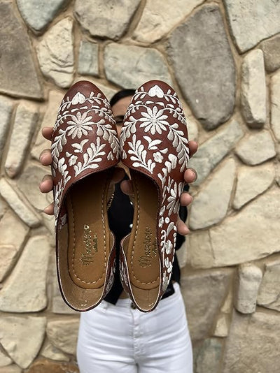 Macarena Collection Sandals women Huarache Sandal Colorful Leather Mexican Comfort Walking Handcrafted Leather Embroidered Flats - Mexican Artisan Design Maky