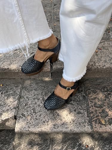 Macarena Collection Women's Flatform Wedge Casual Sandal Huarache Colorful Leather Mexican Style 4237